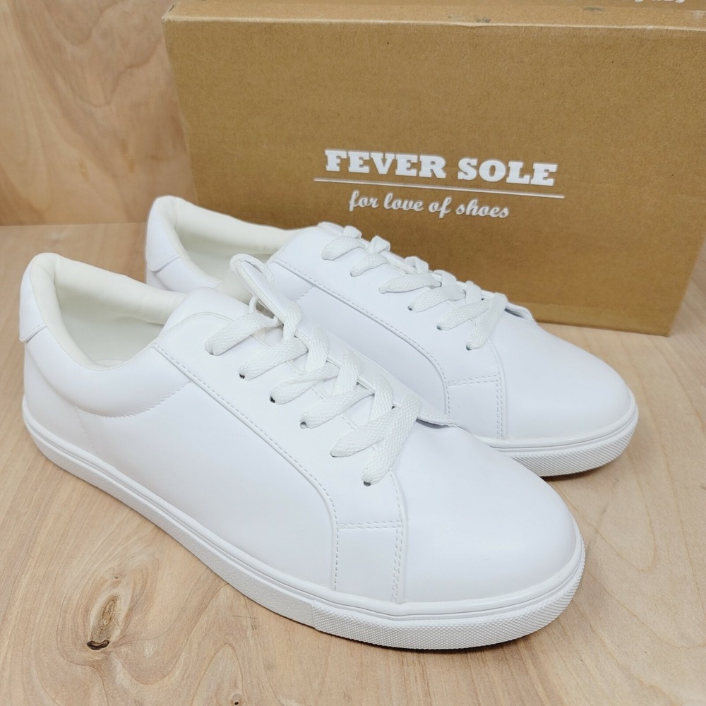 Feversole Women's Sneakers Sz 9.5 M Fashion Shoes White Low Top Lace Up Casual